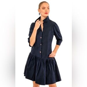 NWT Gretchen Scott So Sweet Dress - Solid Navy. Size XS. 100% cotton.